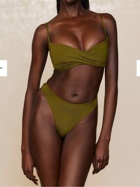 Monday Swimwear Olive Bordeaux Top & Clovelly High Leg Bottom
